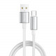 Кабель ColorWay USB - USB Type-C (M/M), zinc alloy braided, 3А, 2 м, White (CW-CBUC099-WT)