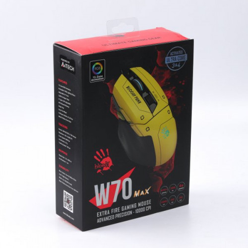 Миша ігрова A4Tech W70 Max Bloody, жовта, активоване ПЗ Bloody