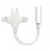 Адаптер XoKo AC-333 USB Type-C - Lightning - mini-jack 3.5 mm White (XK-AC-333)