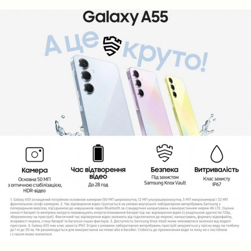 Смартфон Samsung Galaxy A55 SM-A556 8/256GB Dual Sim Yellow (SM-A556BZYCEUC)