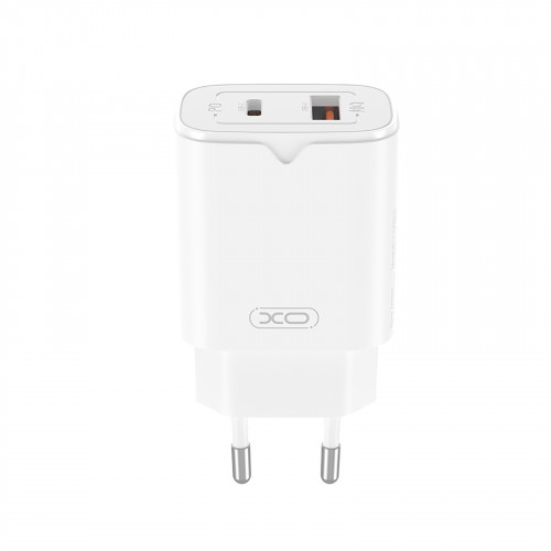 Мережевий зарядний пристрій XO L130 (1USB-С, 1USB, 3А) PD, QC 3.0 White (L130.white)