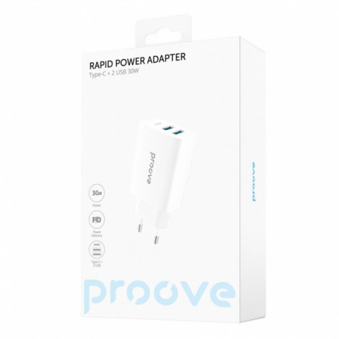 МЗП Proove Rapid 30W (2 USB + Type-C) white Купити в Україні