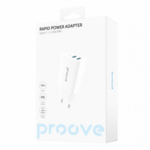 МЗП Proove Rapid 30W (2 USB + Type-C) white Купити в Україні