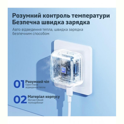 Мережевий зарядний пристрій Remax 35W PD + QC Fast Charger White (RP-U87)