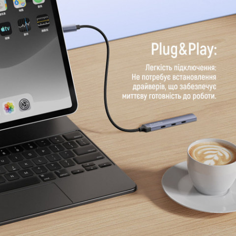 USB-хаб СolorWay USB Type-C 4-в-1 (CW-HUB07)
