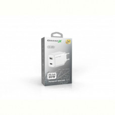Мережевий зарядний пристрій Grand-X Fast Charge (1хUSB, 1хTypeC, 20W) White (CH-890)