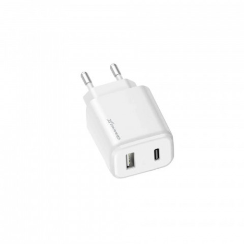 Мережевий зарядний пристрій Grand-X Fast Charge (1хUSB, 1хTypeC, 20W) White (CH-890)