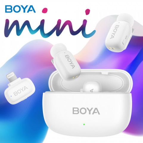 Бездротовий петличний мікрофон BOYA mini-13 Type-C/Lightning White Купити в Україні