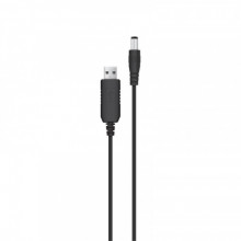 Кабель живлення ACCLAB USB to DC, 5,5х2,1 мм, 12V, 1A, 1 м Black (1283126565120)