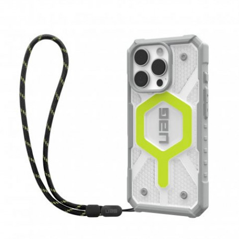 Чохол+ремінець UAG Pathfinder Clear Magsafe для iPhone 16 Pro Active Neon Lanyard