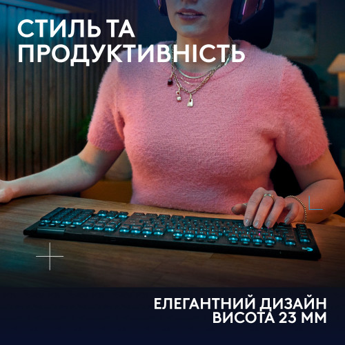 Клавiатура бездротова Logitech G915 X Lightspeed Wireless Linear Black (920-012698)