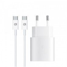 Зарядний пристрій ArmorStandart AR-TA800W USB-C 25W White + кабель USB-C to USB-C (ARM63804)