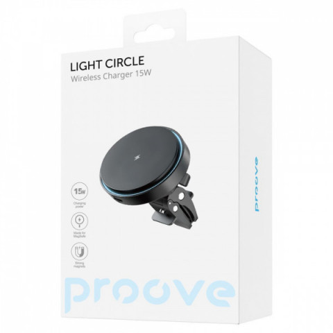 Автомобільний тримач з Бездротовим ЗП Proove Light Circle 15W black Купити в Україні