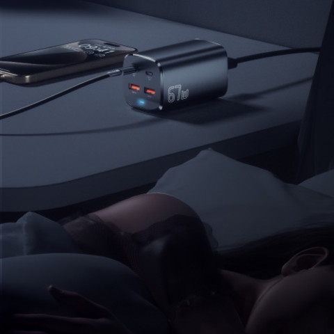 Мережевий зарядний пристрій Essager Collection 67W GaN (2xUSB-A, 2xUSB-C) Black (ECT2AC-JYB0G-Z)