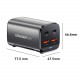 Мережевий зарядний пристрій Essager Collection 67W GaN (2xUSB-A, 2xUSB-C) Black (ECT2AC-JYB0G-Z)