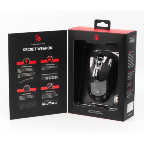 Миша ігрова бездротова A4-Tech Bloody R90 Plus, чорна