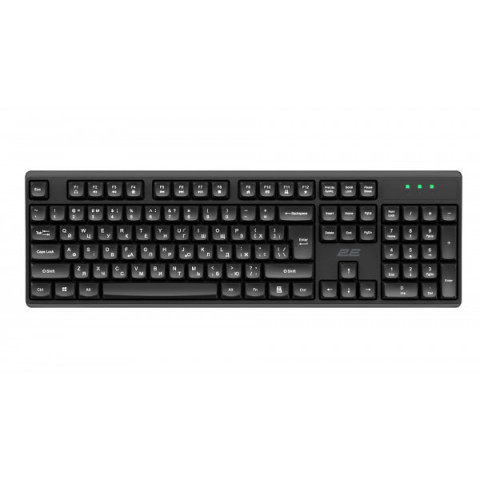 Клавіатура мембранна 2E KS131 104key, USB-A, EN/UK, чорний