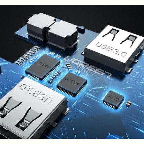 Концентратор USB Type-C Ugreen CM136 3xUSB 3.0 + HDMI + 3.5 мм, Gray (80132)