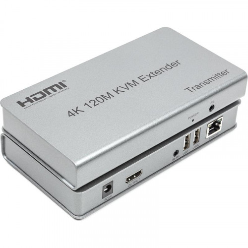 Подовжувач HDMI сигналу PowerPlant HDMI 4K/30hz, до 120м, через CAT5E/6 (HDES120-KVM) (CA912933)