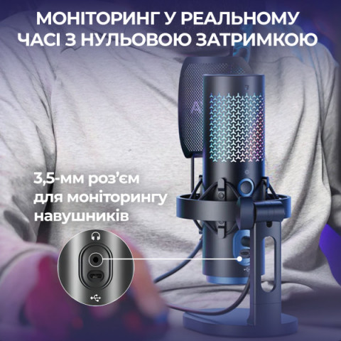 Бездротовий конденсаторний мікрофон BOYA K5-02 RGB Black Купити в Україні