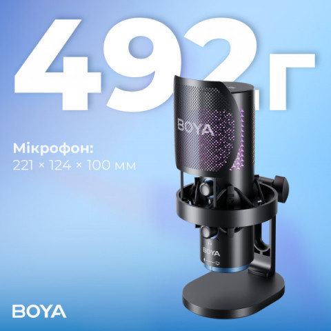 Бездротовий конденсаторний мікрофон BOYA K5-02 RGB Black Купити в Україні