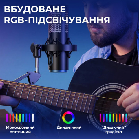 Бездротовий конденсаторний мікрофон BOYA K5-02 RGB Black Купити в Україні