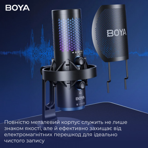 Бездротовий конденсаторний мікрофон BOYA K5-02 RGB Black Купити в Україні