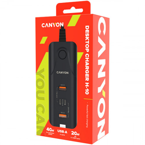 Мережевий зарядний пристрій Canyon H-10 Wall charger (CNE-CHA10B)