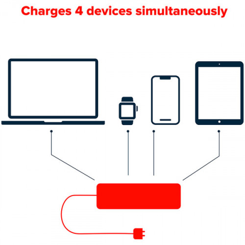 Мережевий зарядний пристрій Canyon H-10 Wall charger (CNE-CHA10B)