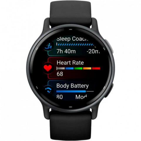 Смарт-годинник Garmin Vivoactive 5 Slate Aluminium Bezel with Black Case and Silicone Band (010-02862-10)