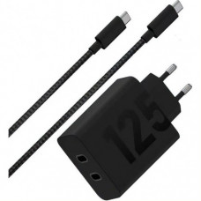Зарядний пристрій Motorola 125W Black + кабель Type-C (PG38C06632)