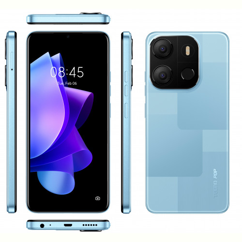 Смартфон Tecno Pop 7 (BF6) 2/64GB Dual Sim Capri Blue (4895180793592)