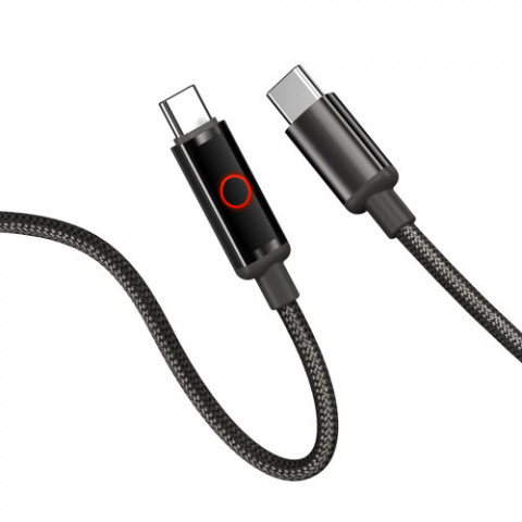 Кабель ColorWay USB Type-C - USB Type-C (M/M), Breathing Light, 3А, 1 м, Black (CW-CBPDCC103-BK)