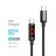 Кабель ColorWay USB Type-C - USB Type-C (M/M), Breathing Light, 3А, 1 м, Black (CW-CBPDCC103-BK)