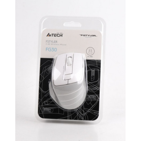 Миша бездротова A4Tech Fstyler FG30 (White), USB, колір білий