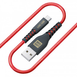 Кабель Luxe Cube Kevlar USB-microUSB, 1.2м, червоний (8886998686264)