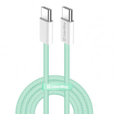 Кабель ColorWay USB Type-C + USB Type-C (M/M), 3.0 А, 1 м, Green (CW-CBPDCC061-G)