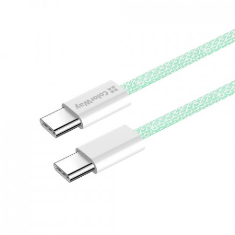 Кабель ColorWay USB Type-C + USB Type-C (M/M), 3.0 А, 1 м, Green (CW-CBPDCC061-G)