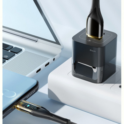 Кабель Essager Interstellar Transparent Design USB - USB Type-C (M/M), 100W, 2 м Black (EXCT-XJA01-P)