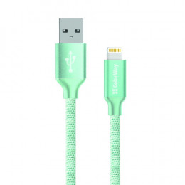 Кабель ColorWay USB-Lihgtning, 1м Mint (CW-CBUL004-MT)