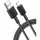 Кабель Anker 322 USB-A - USB-C, 0.9 м, Black (A81H5G11)