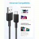 Кабель Anker 322 USB-A - USB-C, 0.9 м, Black (A81H5G11)