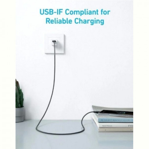 Кабель Anker 322 USB-A - USB-C, 0.9 м, Black (A81H5G11)