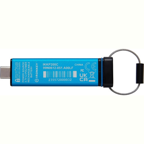 Флеш-накопичувач USB3.2 128GB Kingston IronKey Keypad 200 Type-C Blue (IKKP200C/128GB)
