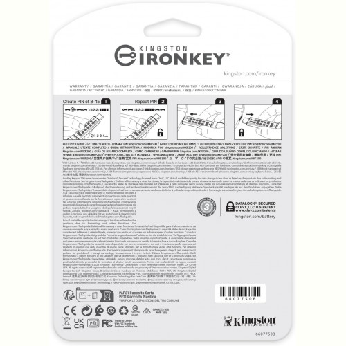 Флеш-накопичувач USB3.2 128GB Kingston IronKey Keypad 200 Type-C Blue (IKKP200C/128GB)