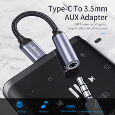 Адаптер Essager USB Type-C - 3.5 мм (M/F), 0.1 м, Black (EZJE01-0G)