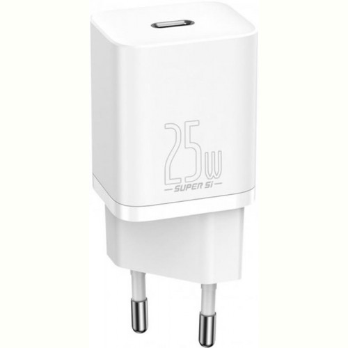 Мережевий зарядний пристрій Baseus Super Si Quick Charger 1C (1USB-C) 25W White (CCSP020102)