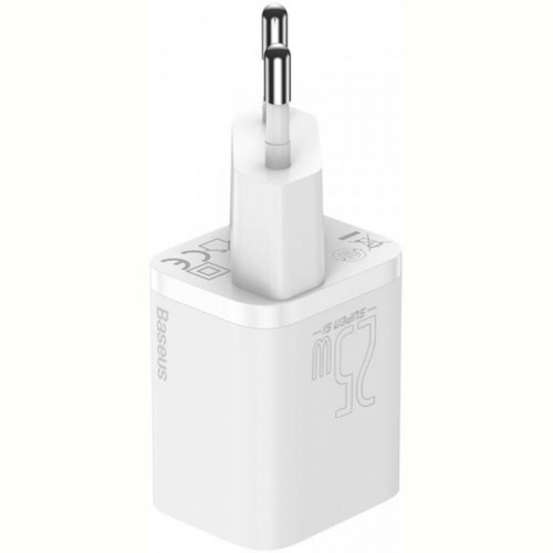 Мережевий зарядний пристрій Baseus Super Si Quick Charger 1C (1USB-C) 25W White (CCSP020102)