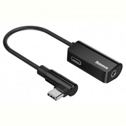 Адаптер Baseus L45 USB Type-C - USB Type-C + 3.5 мм (M/F+F), 0.1 м, чорний (CATL45-01)