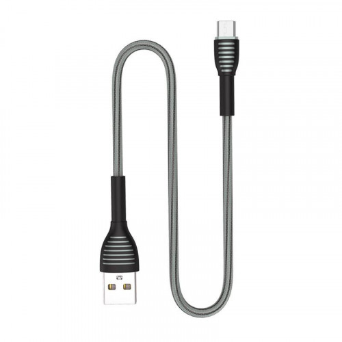 Кабель ColorWay USB-MicroUSB, braided cloth, 3А, 1м, Gray (CW-CBUM041-GR)